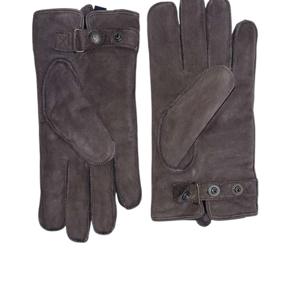Polo Ralph Lauren brown leather suede mens gloves Excellent condition Large